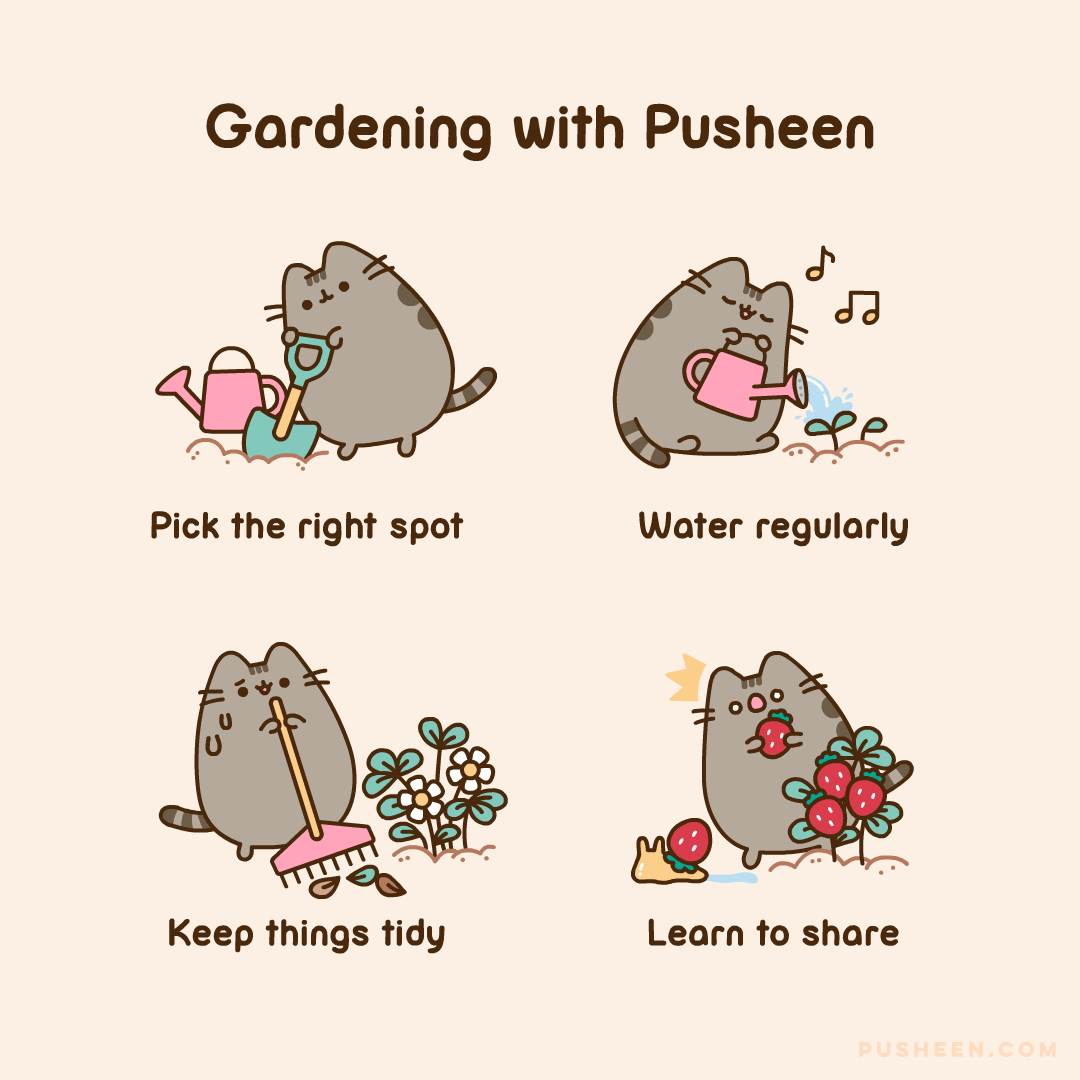 Gardening with Pusheen