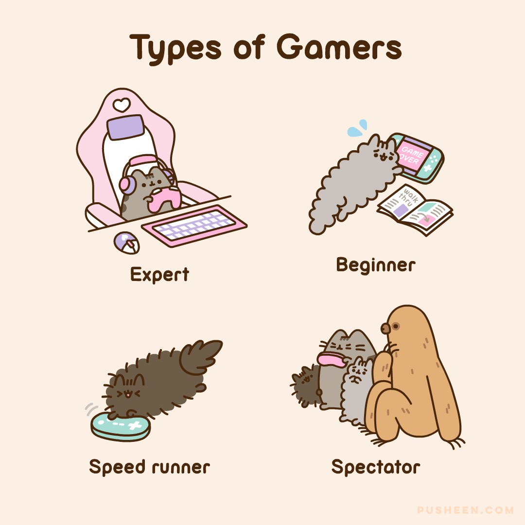 Pusheen Types Of Gamers