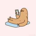Sloth scrolling on a phone for his birthday